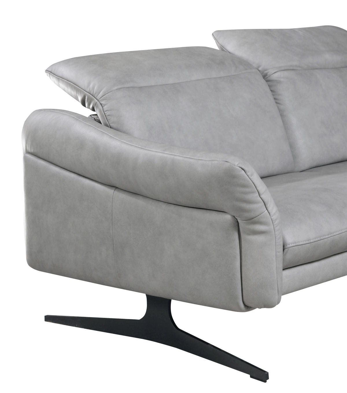 SEDEŽNA GARNITURA, pravo usnje siva  - siva/antracit, Design, kovina/usnje (285/203cm) - Himolla