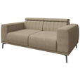 2-SITZER-SOFA  in Webstoff Beige  - Beige/Schwarz, KONVENTIONELL, Textil/Metall (200/80/113cm) - Carryhome