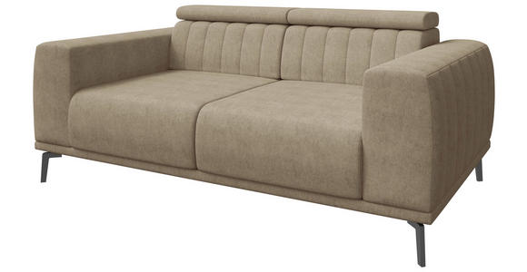 2-SITZER-SOFA  in Webstoff Beige  - Beige/Schwarz, KONVENTIONELL, Textil/Metall (200/80/113cm) - Carryhome