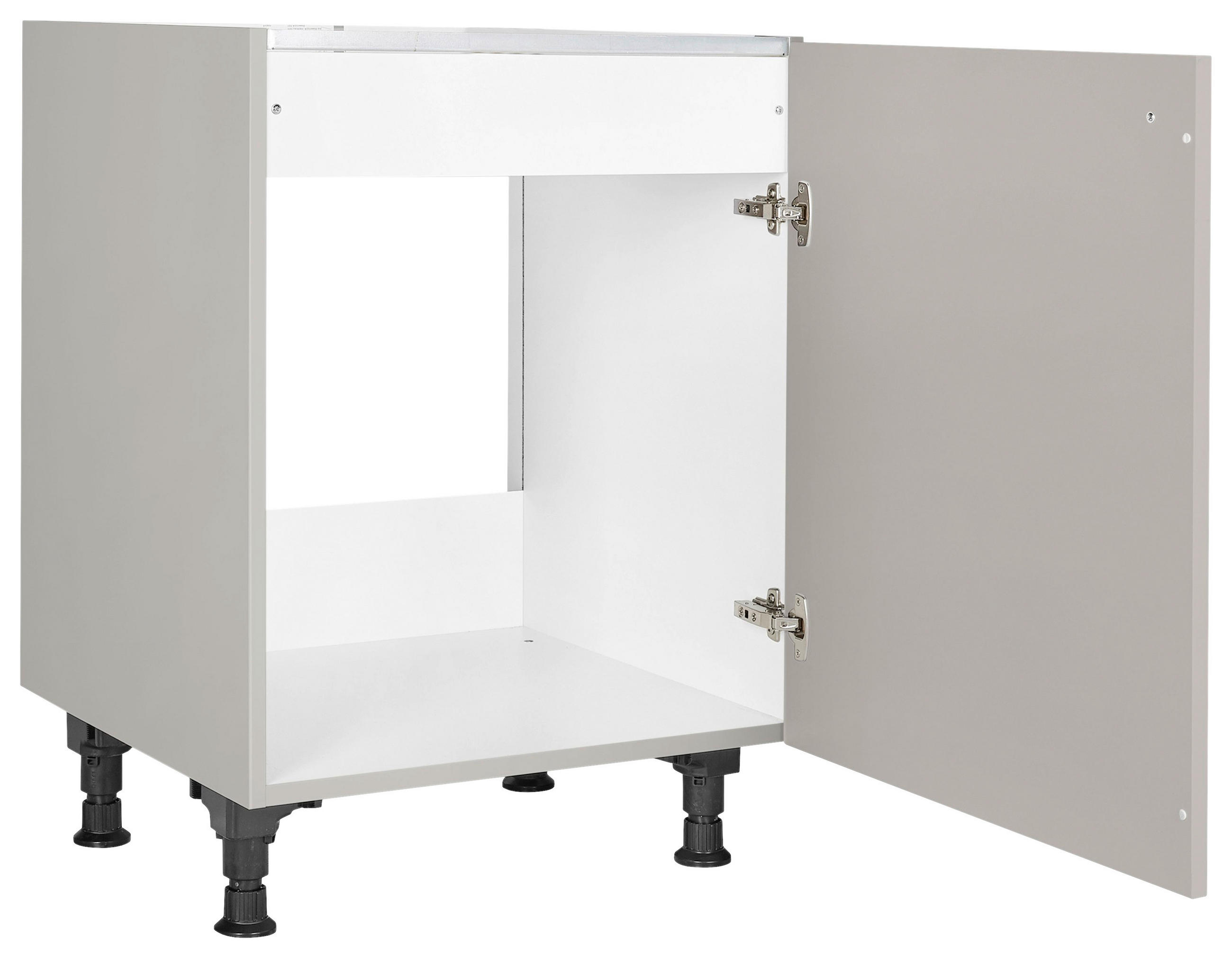 SPÜLENUNTERSCHRANK 60/87/56 cm  in Grau  - Schwarz/Grau, MODERN, Holzwerkstoff/Metall (60/87/56cm) - Nobilia