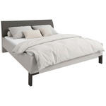 BETT 180/200 cm,  in Braun, Grau, gepolstertes Kopfteil,  - Schieferfarben/Braun, KONVENTIONELL, Textil (180/200cm) - Dieter Knoll