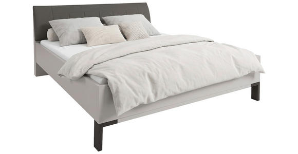 BETT 180/200 cm,  in Braun, Grau, gepolstertes Kopfteil,  - Schieferfarben/Braun, KONVENTIONELL, Textil (180/200cm) - Dieter Knoll