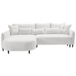 ECKSOFA in Chenille Creme  200/285 cm  - Creme/Schwarz, MODERN, Textil/Metall (200/285cm) - Carryhome