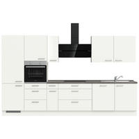 BUCĂTĂRIE FĂRĂ ELECTROCASNICE  - alb/culoare inox, Modern, metal/material pe bază de lemn (360cm) - Nobilia