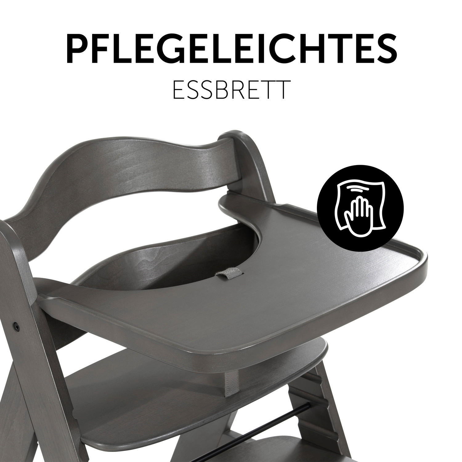ESS- UND SPIELBRETT ALPHA WOODEN TRAY  - Dunkelbraun, Basics, Holz (38,5/46/3cm) - Hauck