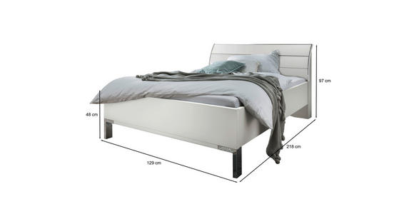 BETT 120/200 cm in Weiß - Chromfarben/Weiß, KONVENTIONELL, Holzwerkstoff/Metall (120/200cm) - Dieter Knoll