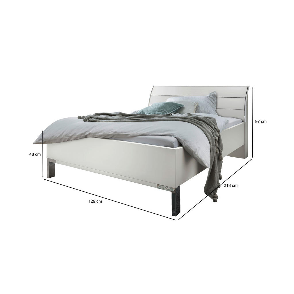 Thumbnail - Dieter Knoll Bett, Weiß, Metall, 120x200 cm, ISO 9001, Goldenes M, Made in Germany, in verschiedenen Größen erhältlich, ...