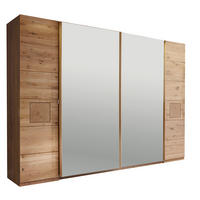 SCHWEBETÜRENSCHRANK in Eichefarben  - Eichefarben, Natur, Glas/Holz (246/215/74cm) - Linea Natura