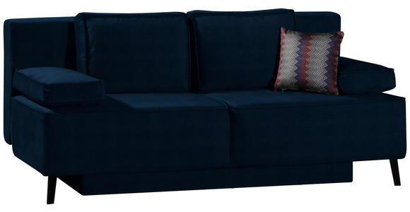 SCHLAFSOFA Percy in Dunkelblau  - Schwarz/Dunkelblau, KONVENTIONELL, Textil/Metall (197/91/88cm) - Novel