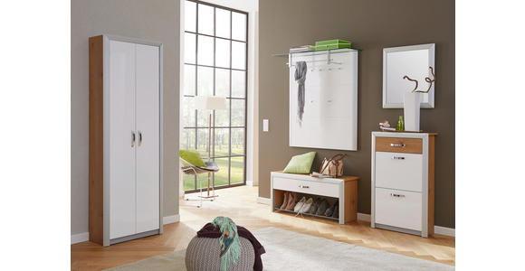 GARDEROBENSCHRANK 66/195/33 cm - Chromfarben/Alufarben, Design, Holzwerkstoff/Metall (66/195/33cm) - Dieter Knoll