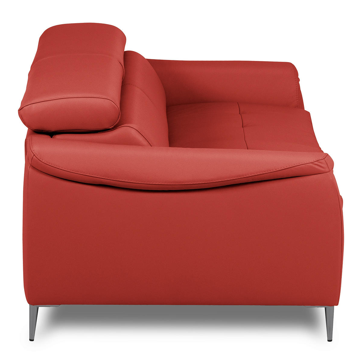 SCHLAFSOFA PAFOS Rot Echtleder Lederlook  - Rot/Schwarz, Design, Leder/Textil (203/77-98/103cm) - MID.YOU