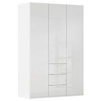 DREHTÜRENSCHRANK 151/223/61 cm,  in Weiß, 3-türig  - Weiß, Basics, Glas/Holzwerkstoff (151/223/61cm) - Novel