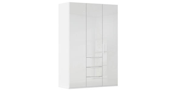 DREHTÜRENSCHRANK 151/235/61 cm,  in Weiß, 3-türig  - Weiß, Basics, Glas/Holzwerkstoff (151/235/61cm) - Novel