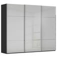 SCHWEBETÜRENSCHRANK  in Grau, Schwarz  - Chromfarben/Schwarz, KONVENTIONELL, Glas/Holzwerkstoff (271/223/68cm) - Novel