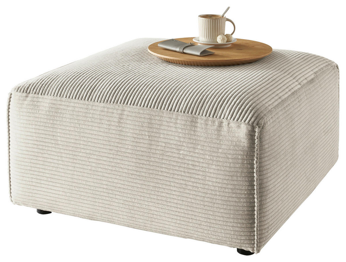 HOCKER in Textil Naturfarben  - Schwarz/Naturfarben, Design, Kunststoff/Textil (80/71/80cm) - Pure Home Lifestyle