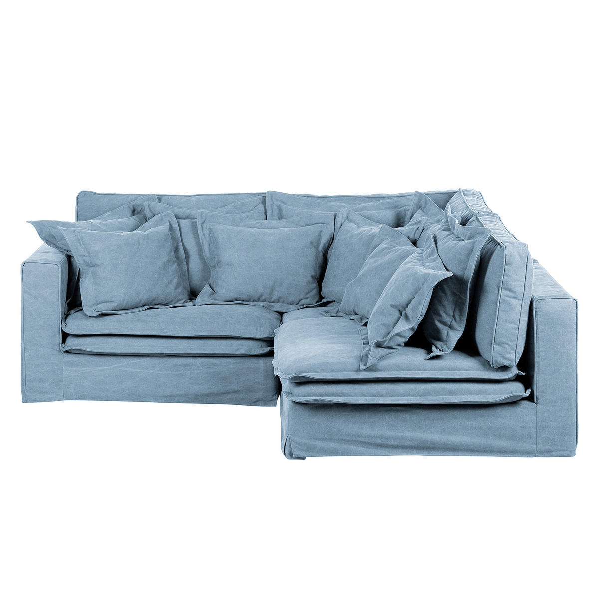 ECKSOFA Webstoff Blau  - Blau/Schwarz, Design, Kunststoff/Textil (222/238cm) - P & B