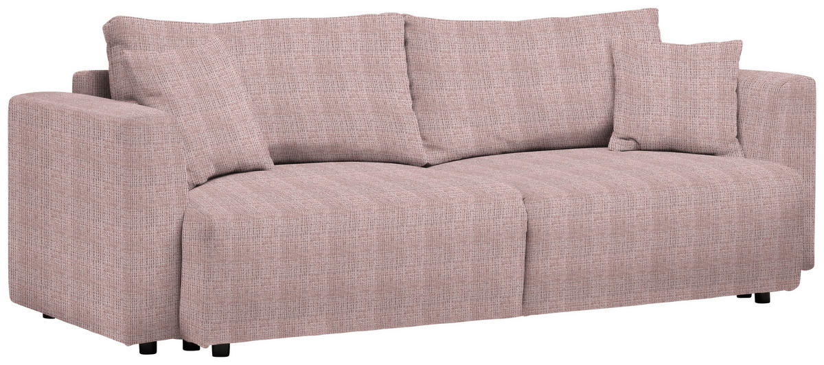 SCHLAFSOFA  mit Stoffauswahl, Schlafen auf Sitzhöhe, Rücken echt Cord Rosa  - Schwarz/Rosa, Design, Kunststoff/Textil (250/92/105cm) - Carryhome