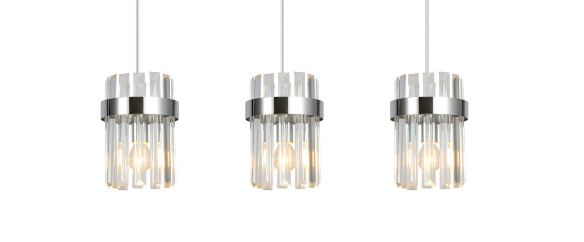 HÄNGELEUCHTE Vetro  150/60/14 cm  - Chromfarben, KONVENTIONELL, Glas (150/60/14cm)