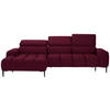 ECKSOFA in Samt, Webstoff Bordeaux  - Bordeaux/Schwarz, Design, Textil/Metall (177/270cm) - Welnova