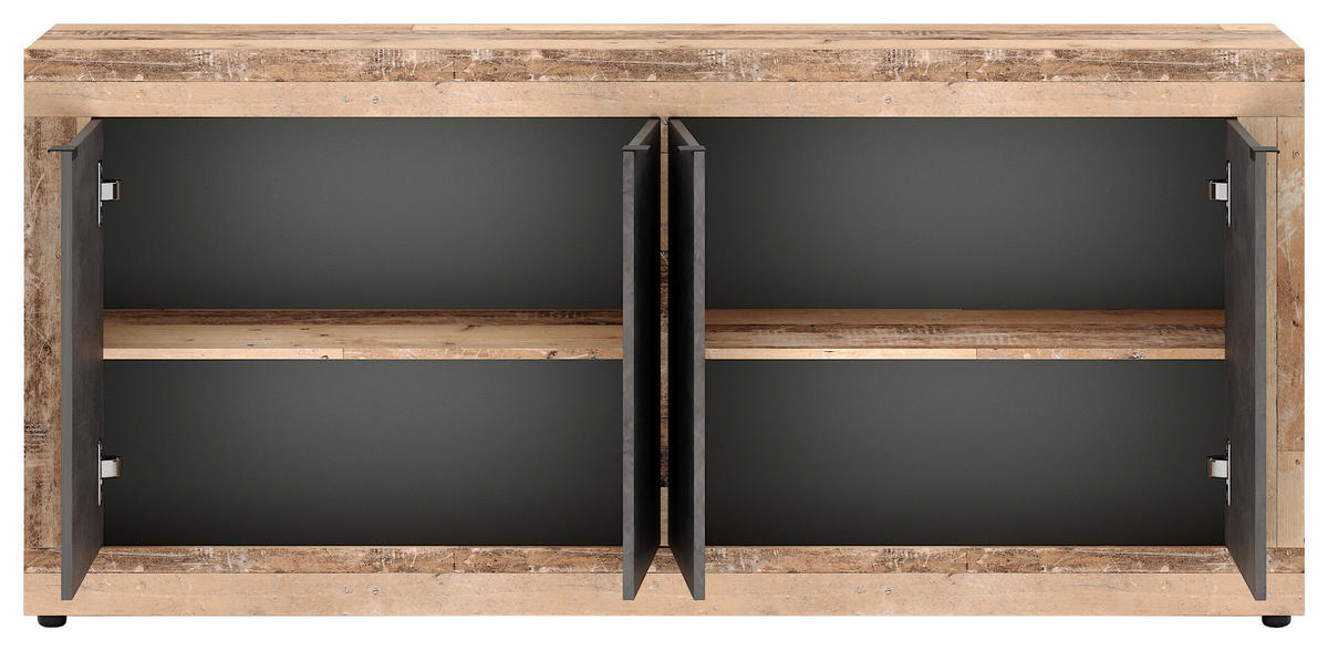 SIDEBOARD  in 180/86/42 cm  - Alteiche/Schwarz, Design, Holzwerkstoff/Kunststoff (180/86/42cm) - MID.YOU