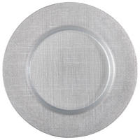 PLATZTELLER Glas  - Silberfarben, KONVENTIONELL, Glas (33cm) - Novel