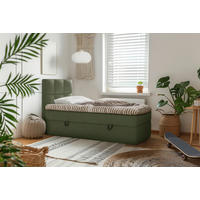 BOXBETT 90/200 cm  in Dunkelgrün  - Dunkelgrün/Schwarz, MODERN, Holz/Holzwerkstoff (90/200cm) - MID.YOU