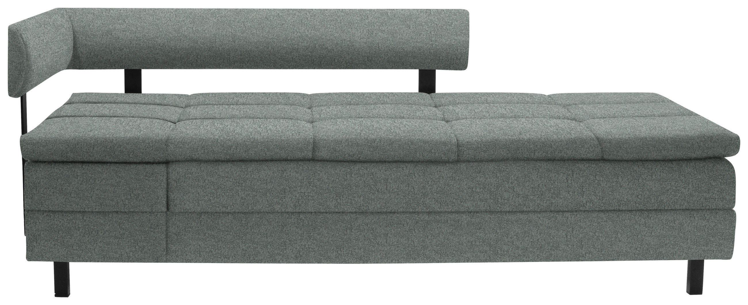 LIEGE  in Flachgewebe Türkis  - Türkis/Schwarz, MODERN, Textil/Metall (208/77/98cm) - Joka