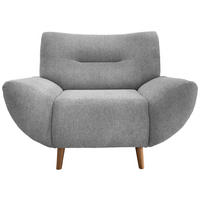SESSEL Chenille Silberfarben    - Wildeiche/Silberfarben, MODERN, Holz/Textil (111/81/90cm) - P & B
