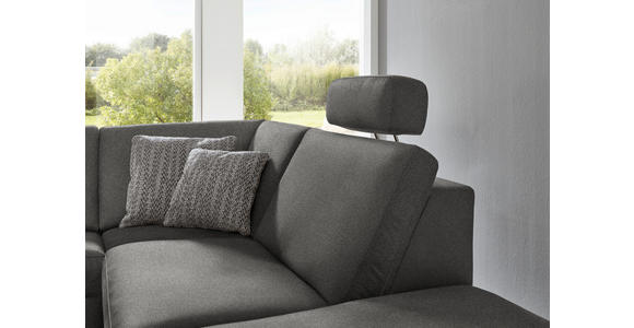 ECKSOFA in Mikrofaser Grau  - Alufarben/Grau, Design, Textil/Metall (275/242cm) - Dieter Knoll