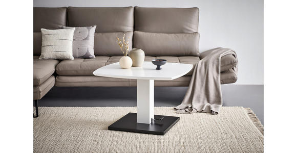 COUCHTISCH 80/80/47-66 cm quadratisch Schwarz, Weiß - Schwarz/Weiß, Design, Holzwerkstoff/Metall (80/80/47-66cm) - Novel