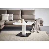 COUCHTISCH 80/80/47-66 cm quadratisch Schwarz, Weiß  - Schwarz/Weiß, Design, Holzwerkstoff/Metall (80/80/47-66cm) - Novel