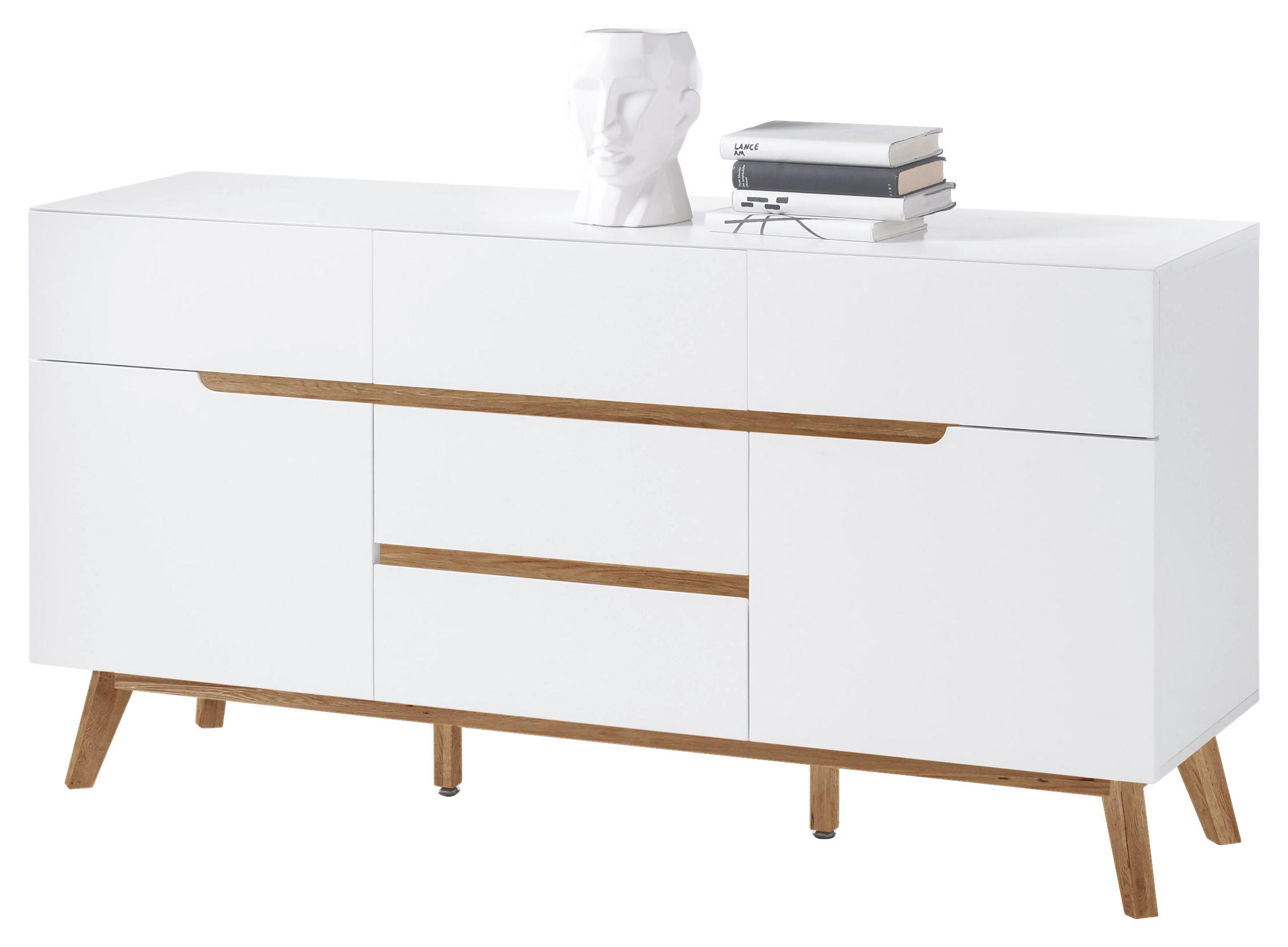 SIDEBOARD  145/76/40 cm 3 Schublade(n)  - Weiß/Naturfarben, Design, Holz/Holzwerkstoff (145/76/40cm) - Livetastic