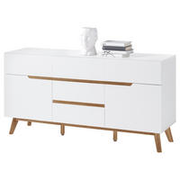 SIDEBOARD  145/76/40 cm 3 Schublade(n)  - Weiß/Naturfarben, Design, Holz/Holzwerkstoff (145/76/40cm) - Livetastic