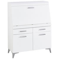 SEKRETÄR  Kabeldurchlass, Stauraum  - Schwarz/Alufarben, LIFESTYLE, Holzwerkstoff/Kunststoff (98/124/42cm) - Carryhome