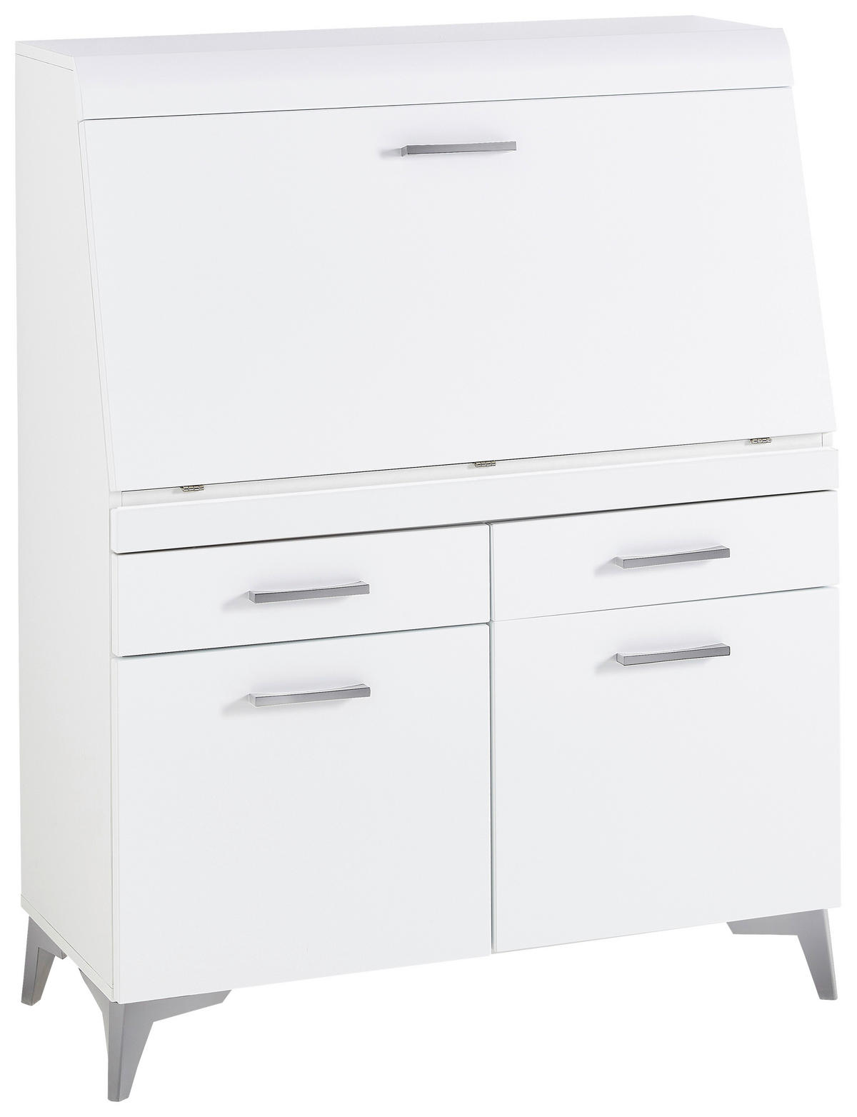 SEKRETÄR  Kabeldurchlass, Stauraum  - Schwarz/Alufarben, LIFESTYLE, Holzwerkstoff/Kunststoff (98/124/42cm) - Carryhome