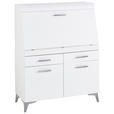 SEKRETÄR  Kabeldurchlass, Stauraum  - Schwarz/Alufarben, LIFESTYLE, Holzwerkstoff/Kunststoff (98/124/42cm) - Carryhome
