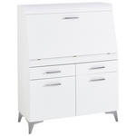 SEKRETÄR  Kabeldurchlass, Stauraum  - Schwarz/Alufarben, LIFESTYLE, Holzwerkstoff/Kunststoff (98/124/42cm) - Carryhome