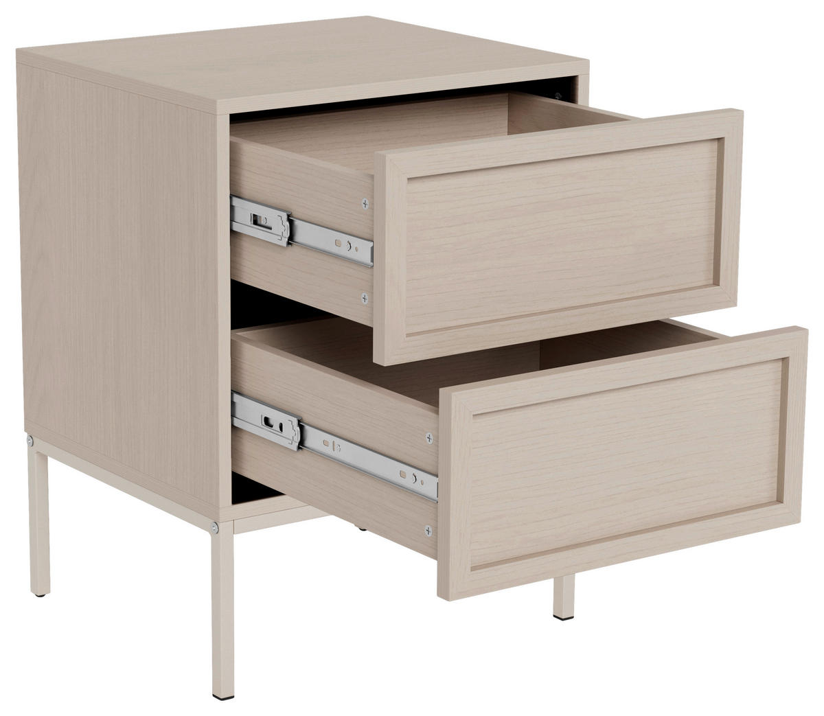 NACHTSCHRANK 46/61/40 cm  - Eiche grau/Grau, MODERN, Holzwerkstoff/Metall (46/61/40cm) - VanDerken