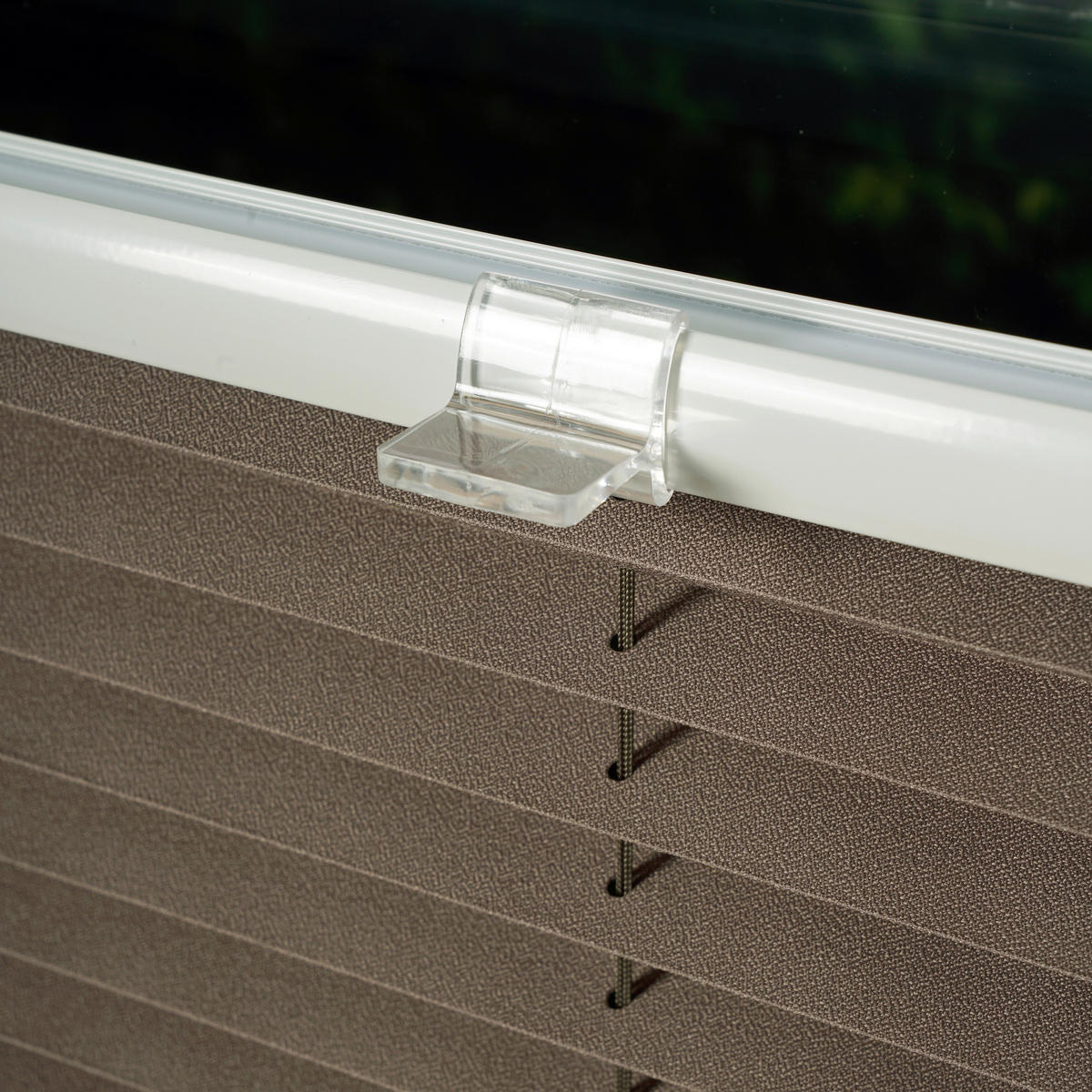 PLISSEE  halbtransparent   100/130 cm   - Taupe, Basics, Textil (100/130cm)