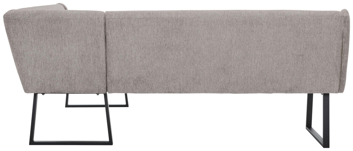 ECKBANK 237/159 cm Webstoff Schwarz, Hellgrau   - Hellgrau/Schwarz, Design, Textil/Metall (237/159cm) - Novel