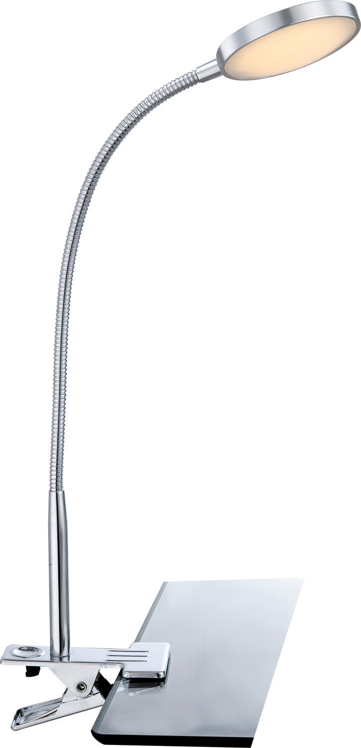 LED-KLEMMLEUCHTE 30/30/47 cm   - Chromfarben/Opal, Basics, Kunststoff/Metall (30/30/47cm) - Globo