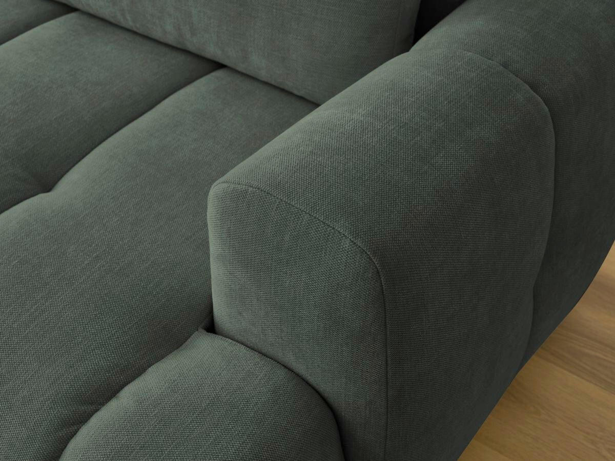 ECKSCHLAFSOFA FUJI Leinenoptik Grün  inkl.  - Schwarz/Grün, MODERN, Kunststoff/Textil (160/292cm)