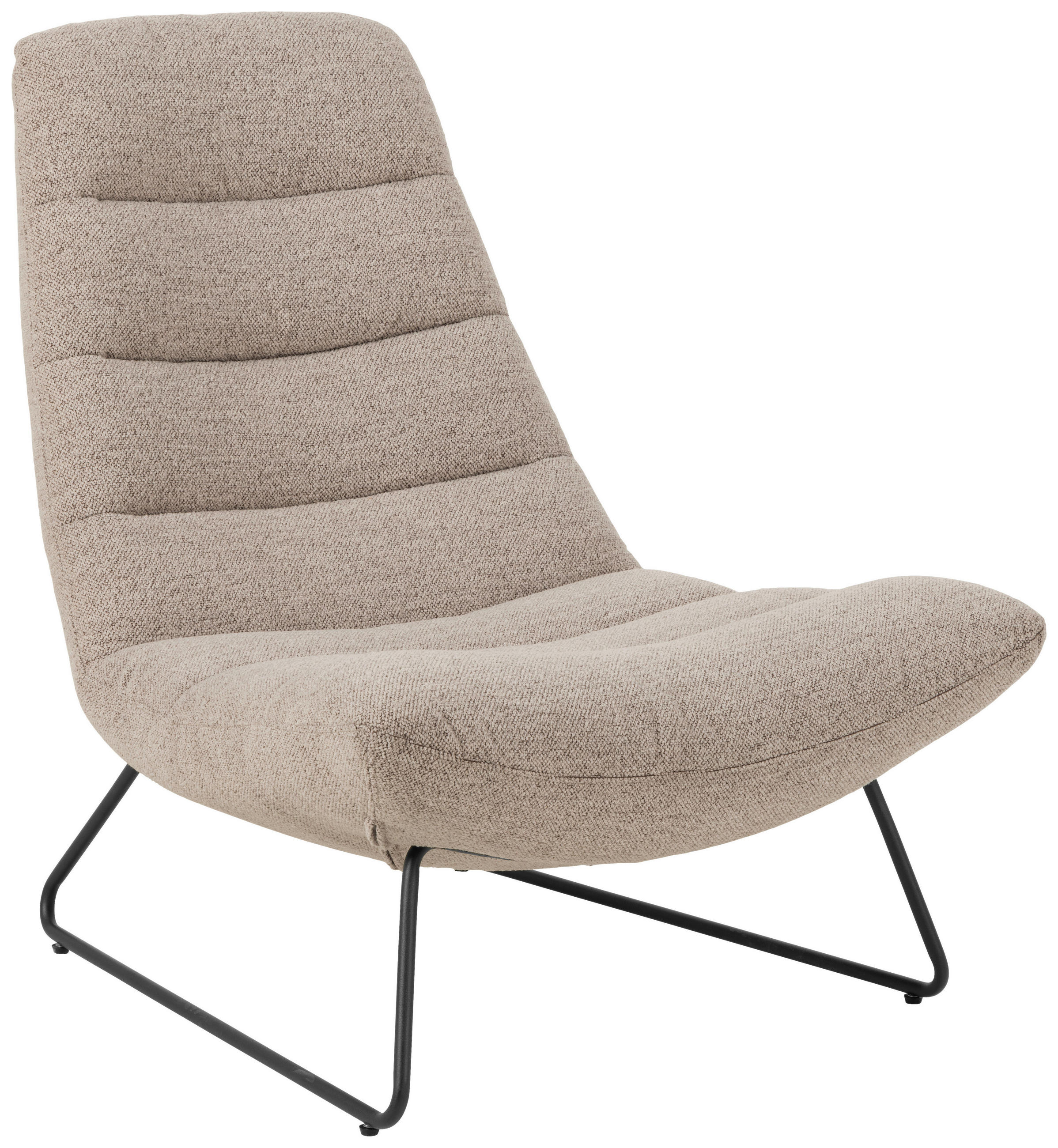 SESSEL Bouclé Beige    - Beige/Schwarz, Design, Textil/Metall (82,5/97/93cm) - Livetastic