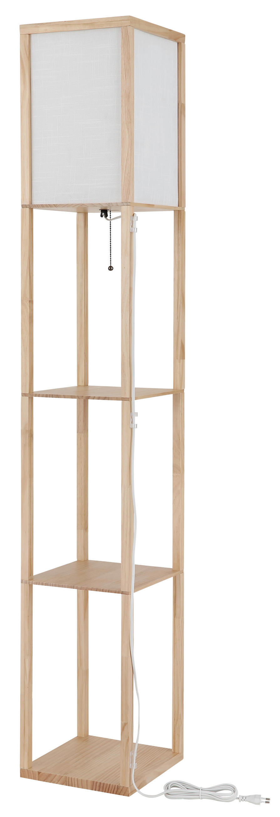 STEHLEUCHTE 26/26/159 cm    - Hellbraun/Weiß, Natur, Holz/Textil (26/26/159cm) - Globo