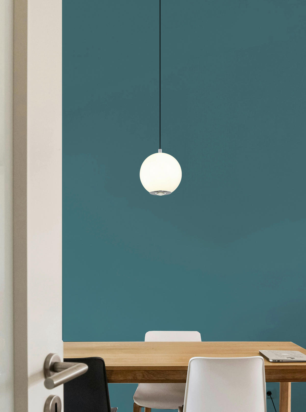 VISEČA LED-SVETILKA  SIMMONS //4000 K/230 V/ - barve kroma/siva, Konvencionalno, kovina/umetna masa (40/125cm) - Globo