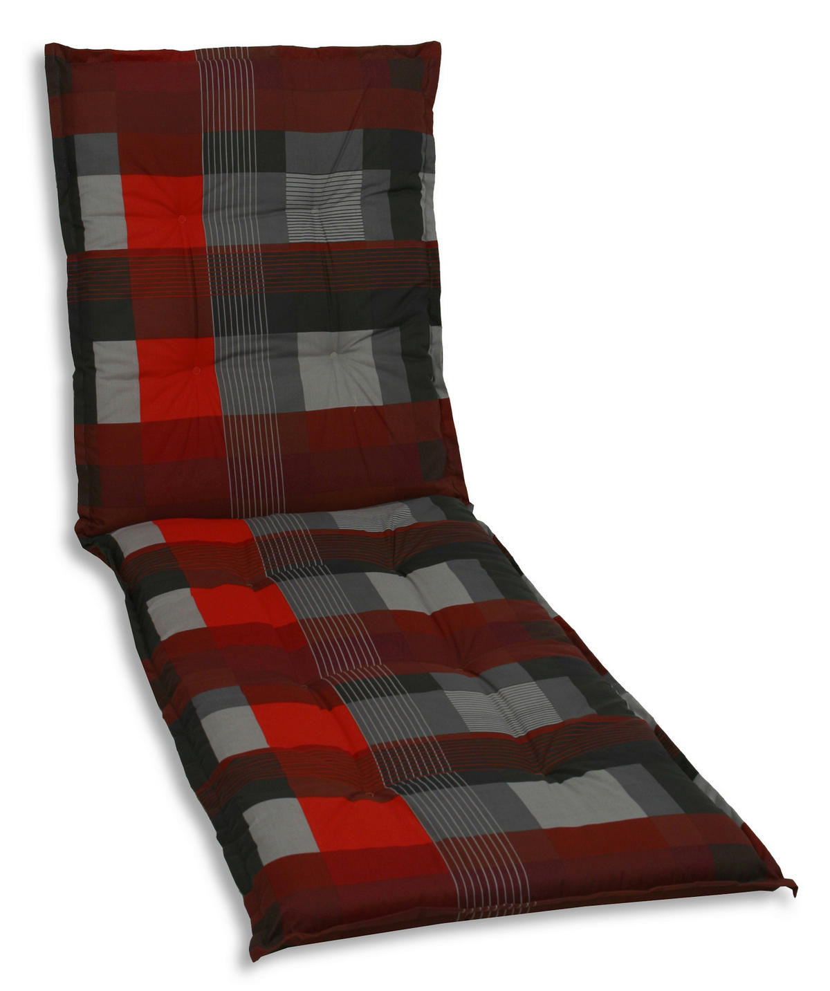 LIEGENAUFLAGE Karo  - Dunkelgrau/Rot, Basics, Textil (60/7/190cm)