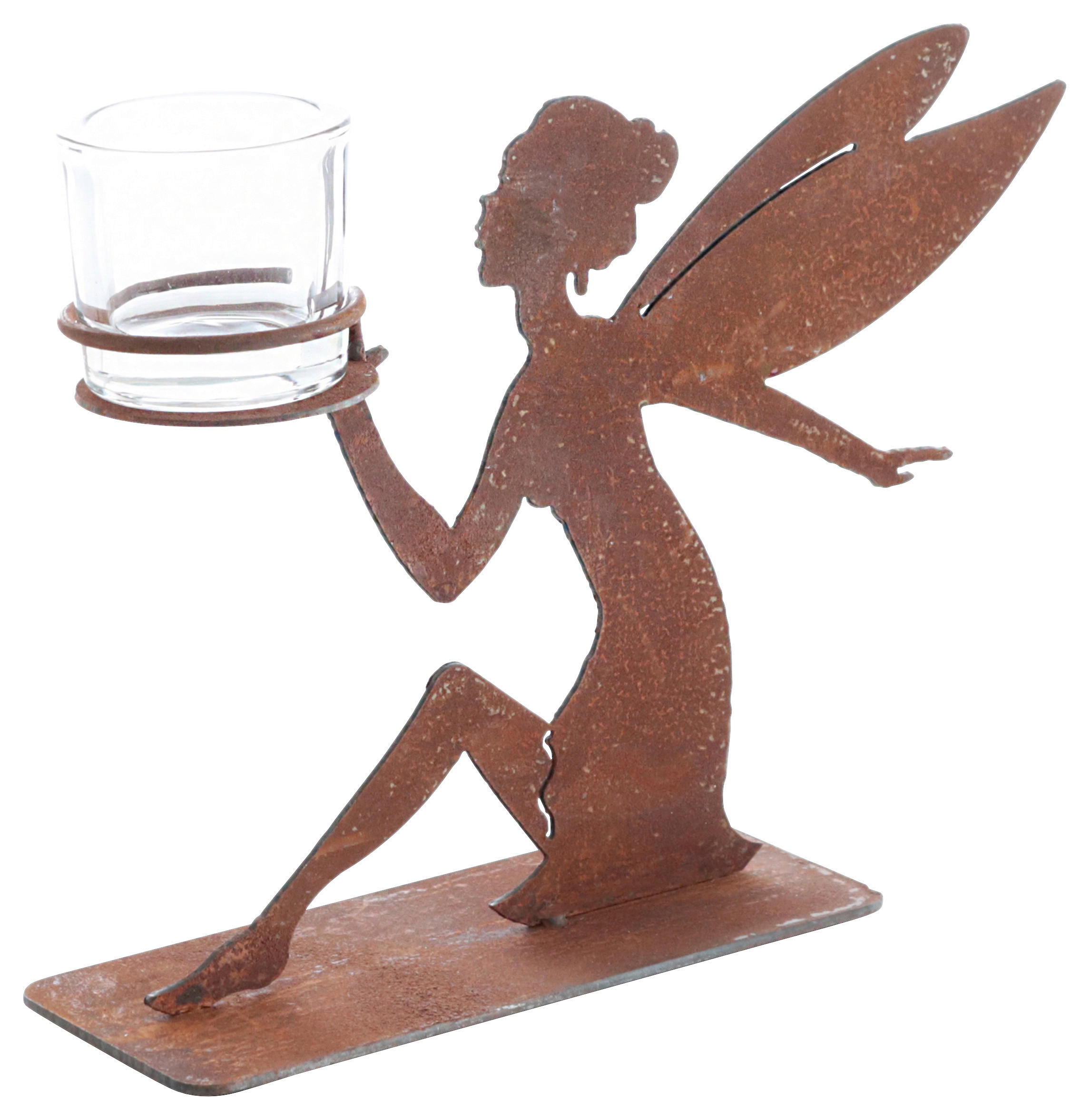 Dekofigur Elfe H: 21 cm aus Metall für Outdoor