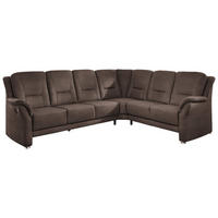 ECKSOFA in Mikrofaser Graubraun  275/223 cm  - Graubraun/Beige, KONVENTIONELL, Textil/Metall (275/223cm) - Beldomo Comfort