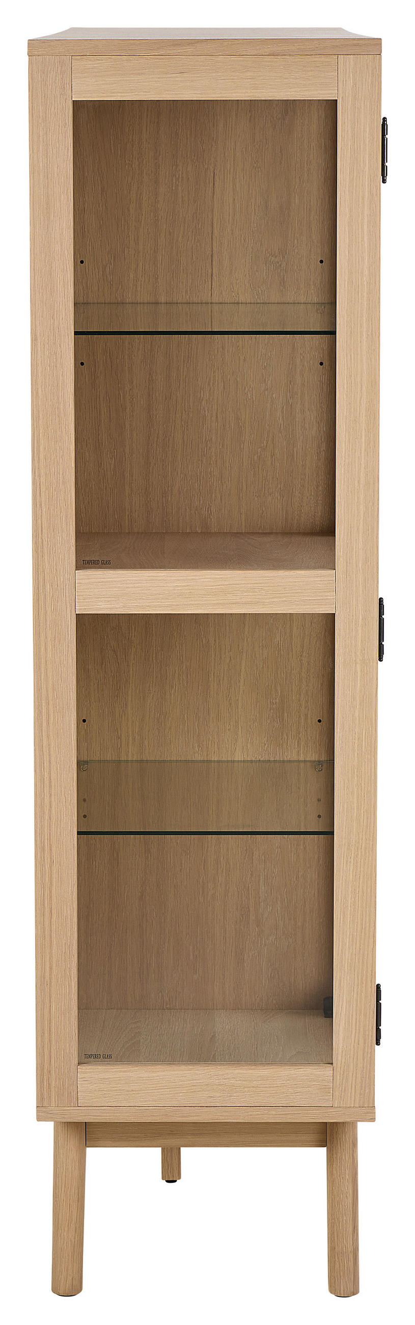 VITRINE MARTE in furniert Klar, Eichefarben  - Klar/Eichefarben, Design, Glas/Holzwerkstoff (140/148/40cm) - MID.YOU