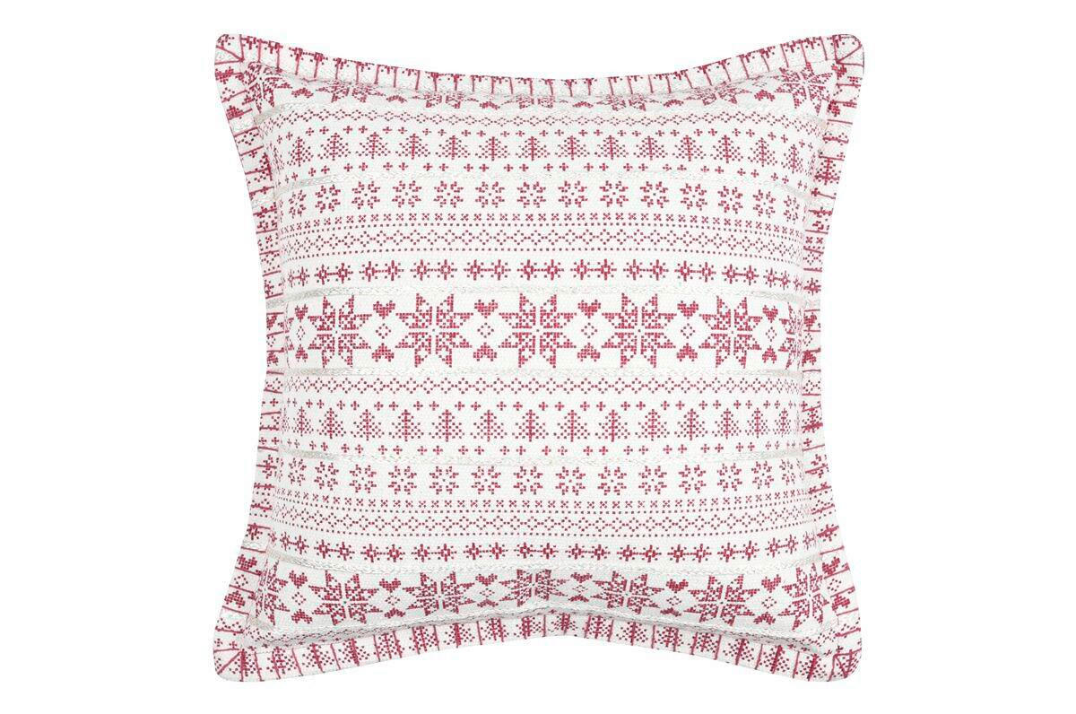 OKRASNA BLAZINA  VALGENIS   40/40 cm          - rdeča/sivobela, Design, tekstil (40/40cm) - X-Mas